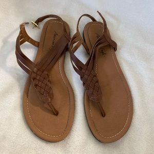 Brown flat sandals